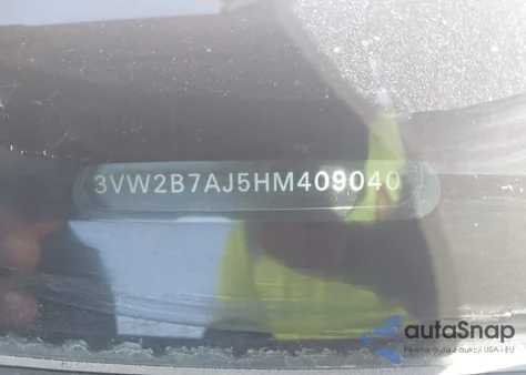 2017 Volkswagen Jetta 1.4T S из США, поврежденный, VIN 3VW2B7AJ5HM409040